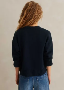 Chunky Cotton Curved Hem Jumper