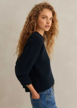 Chunky Cotton Curved Hem Jumper