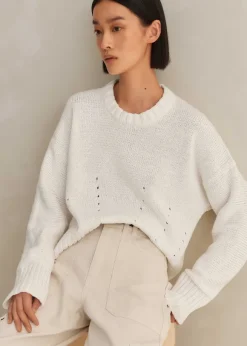 Chunky Cotton Curved Hem Jumper