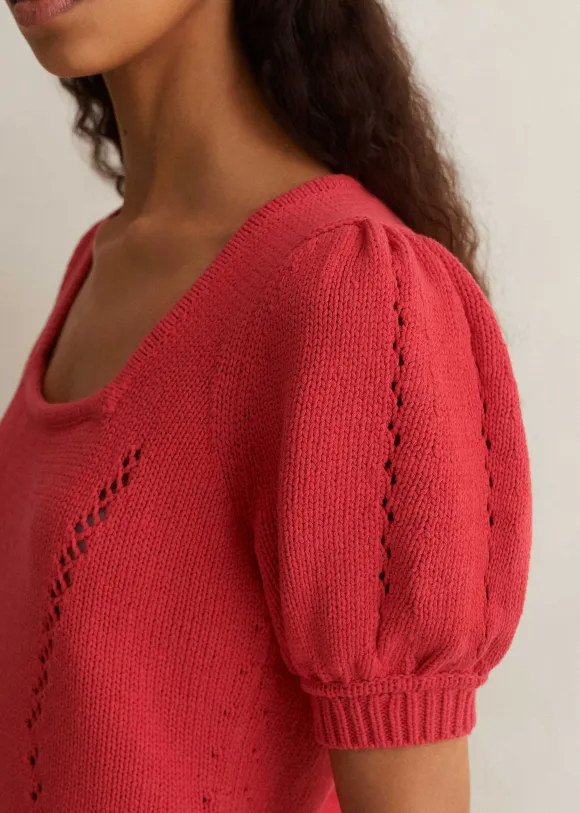 Chunky Cotton Fashioned Square Neck Tee