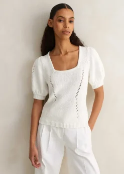 Chunky Cotton Fashioned Square Neck Tee