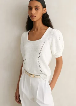 Chunky Cotton Fashioned Square Neck Tee