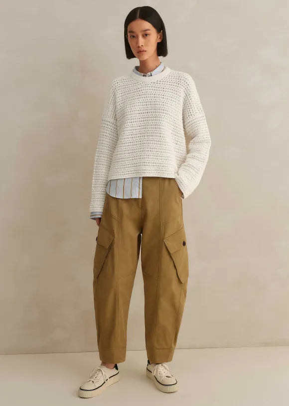 Chunky Cotton Open Stitch Box Jumper