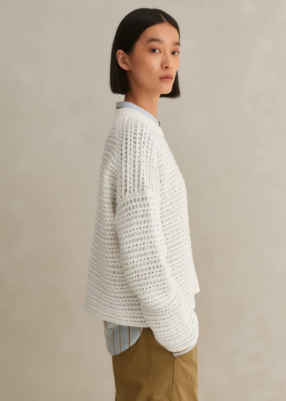 Chunky Cotton Open Stitch Box Jumper