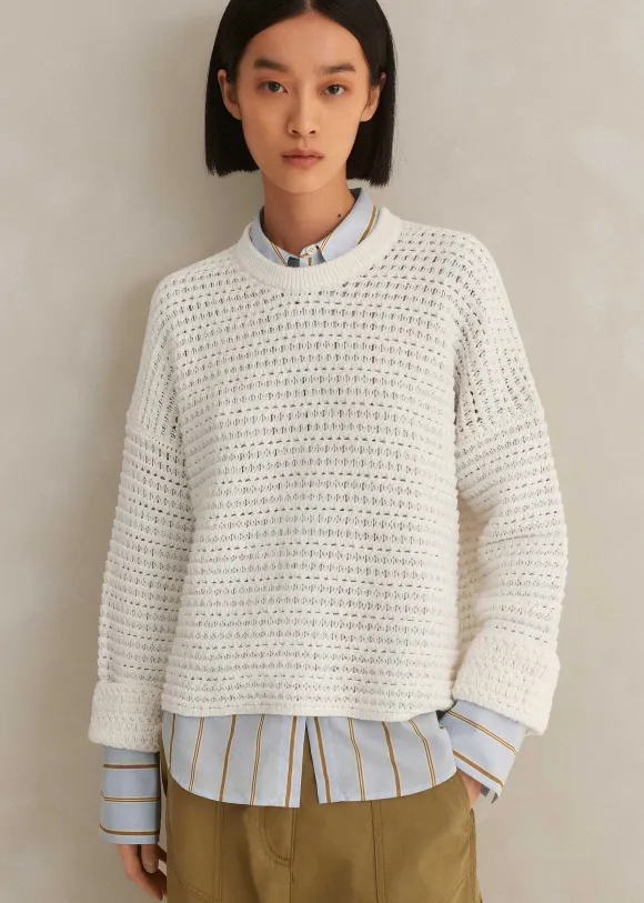Chunky Cotton Open Stitch Box Jumper
