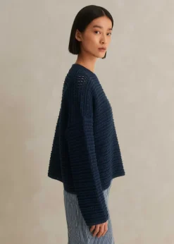 Chunky Cotton Open Stitch Box Jumper