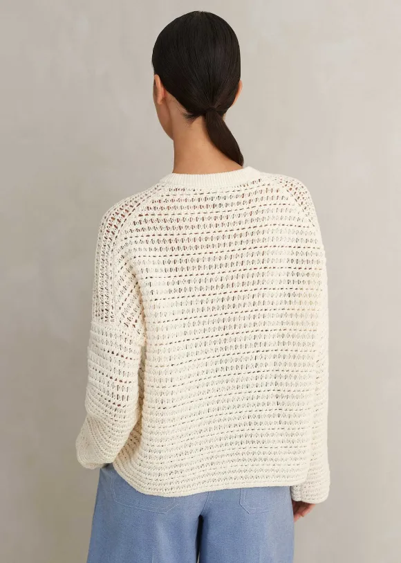Chunky Cotton Open Stitch Box Jumper