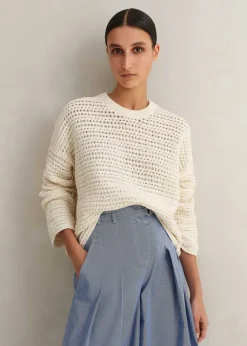 Chunky Cotton Open Stitch Box Jumper