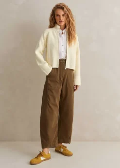 Chunky Cotton Rib Zip Through Cardigan