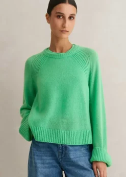 Cloud-Soft Merino Cashmere Silk Cropped Box Jumper