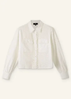 Cotton Broderie Cropped Jacket Blouse