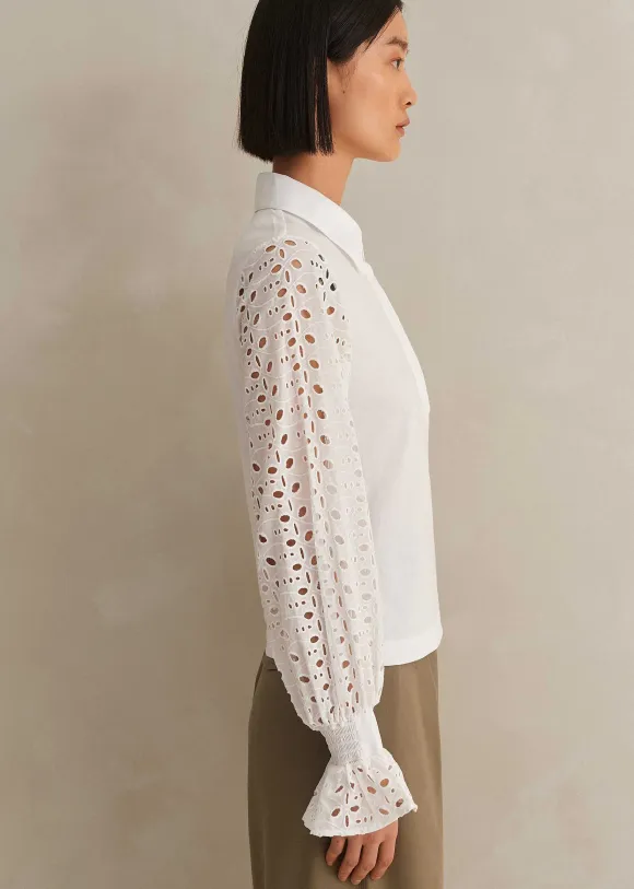 Cotton Broderie Layering Shirt