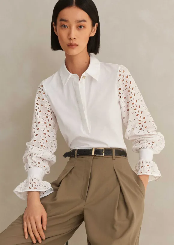 Cotton Broderie Layering Shirt