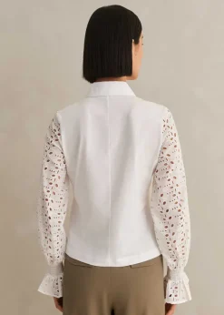 Cotton Broderie Layering Shirt