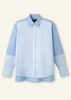 Cotton Colour Block Oversized Shirt