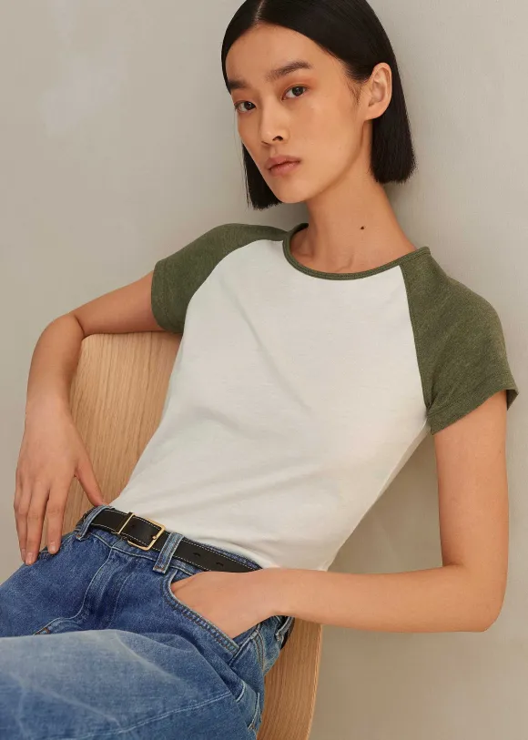 Cotton Contrast Baseball Tee