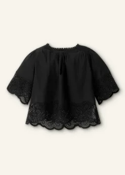 Cotton Lace Flower Broderie Blouse