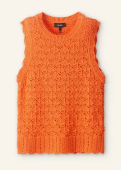 Cotton Lace Stitch Knit Vest