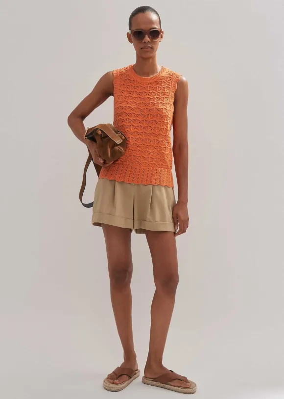 Cotton Lace Stitch Knit Vest