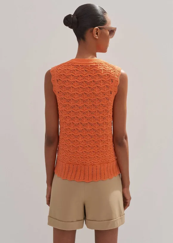 Cotton Lace Stitch Knit Vest