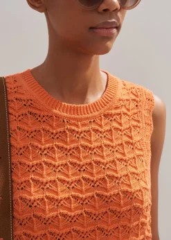 Cotton Lace Stitch Knit Vest