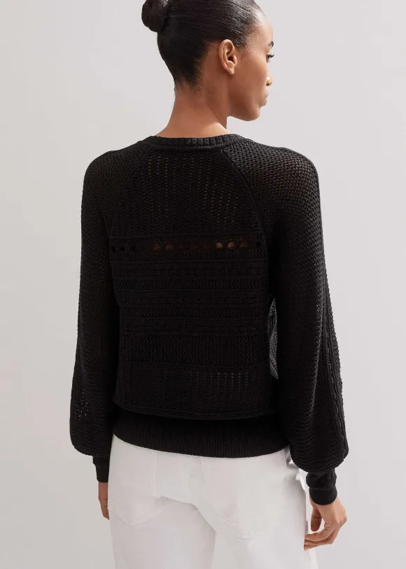 Cotton Lace Stitch Raglan Sleeve Jumper