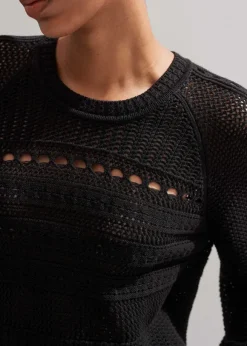 Cotton Lace Stitch Raglan Sleeve Jumper