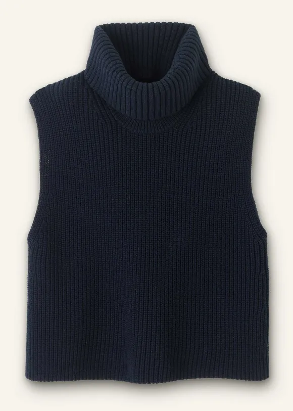 Cotton Merino Rib Layering Vest + Snood