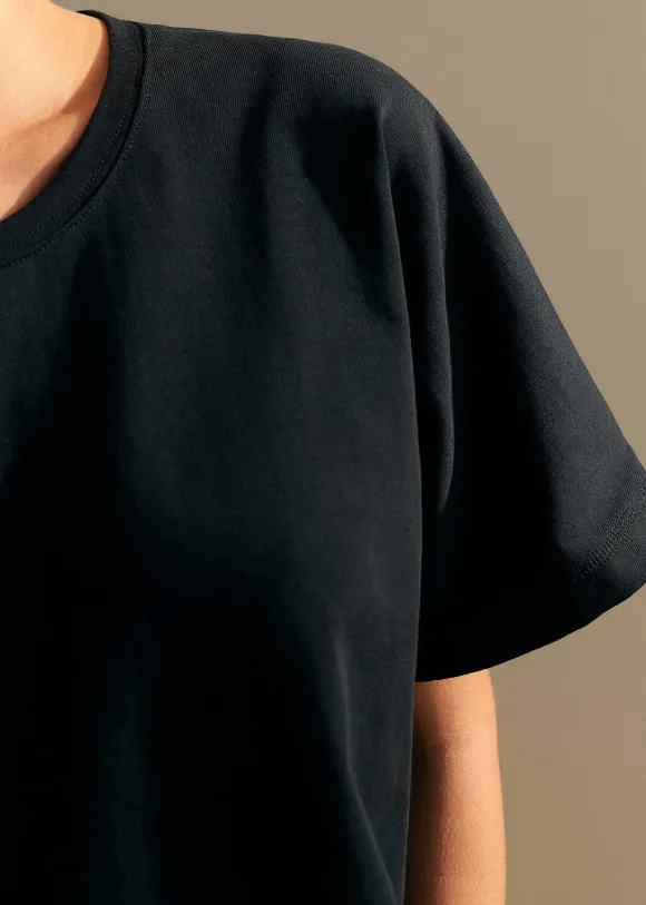Cotton Oversized Crop Tee