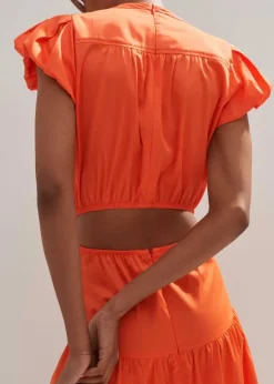 Cotton Poplin Cut-Out Maxi Dress