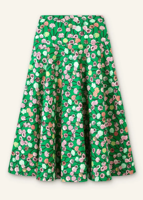 Cotton Poplin Lantana Print Maxi Skirt
