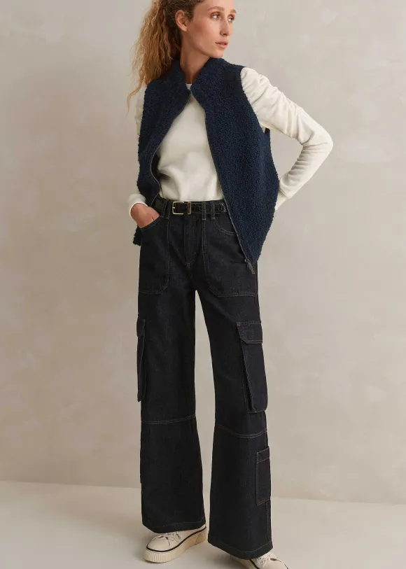 Cotton Ruche Sleeve Sweatshirt