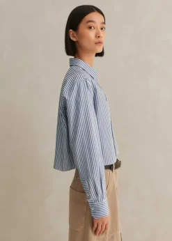 Cotton Striped Crop Shirt