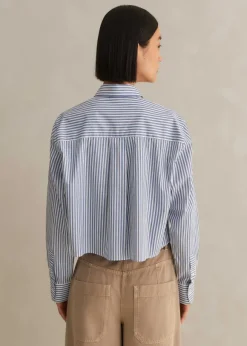 Cotton Striped Crop Shirt