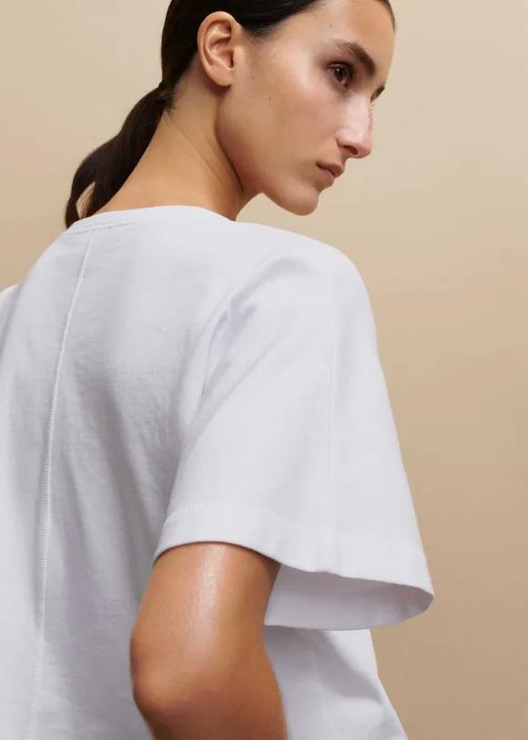 Cotton V-Neck Oversized Crop Tee