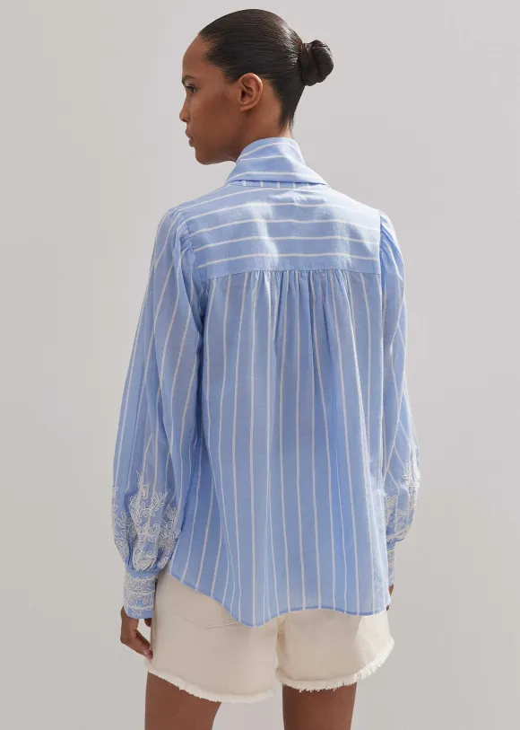 Cotton Voile Lace Embroidered Top + Tie