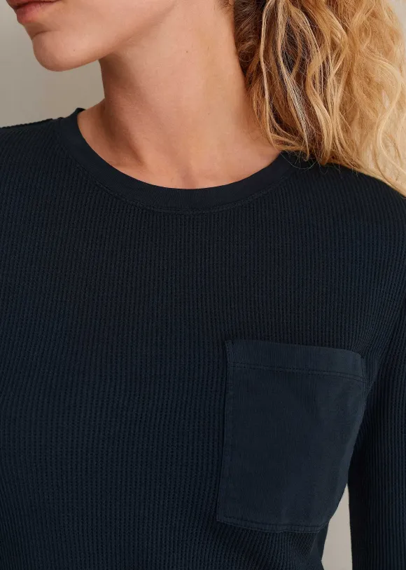 Cotton Waffle Jersey Longsleeve Top