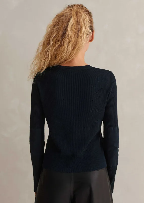 Cotton Waffle Jersey Longsleeve Top