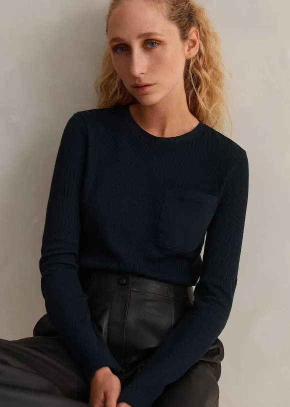 Cotton Waffle Jersey Longsleeve Top