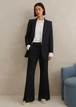 Cotton-Blend Denim Kick Flare Trouser