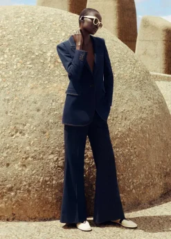 Cotton-Blend Denim Kick-Flare Trouser Suit