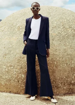 Cotton-Blend Denim Kick-Flare Trouser Suit