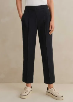 Cotton-Blend Denim Straight Crop Trouser