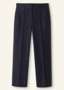 Cotton-Blend Denim Straight Crop Trouser