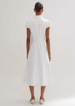 Cotton-Blend Fringed Midi Dress