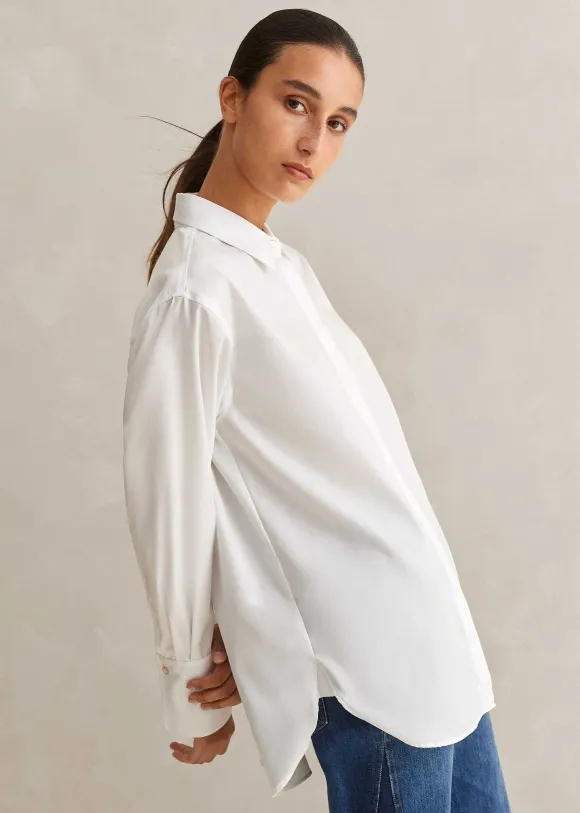 Crease Less Cotton Relaxed Boyfriend Shirt