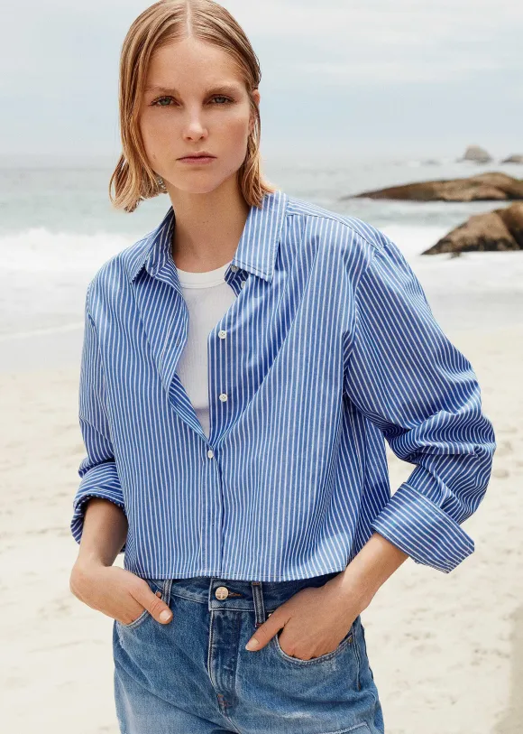 Cropped Boxy Stripe Shirt