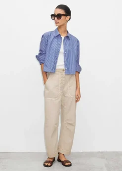 Cropped Boxy Stripe Shirt