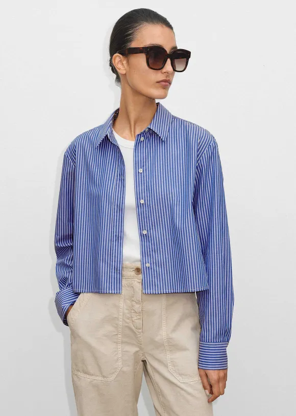 Cropped Boxy Stripe Shirt