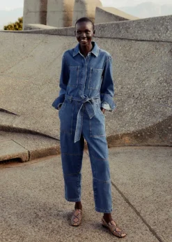 Denim Jumpsuit + Belt